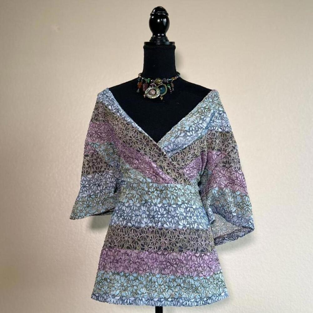 Vintage Obe Y2K Pastel Fairycore Bell Sleeve Short-Sleeve Blouse